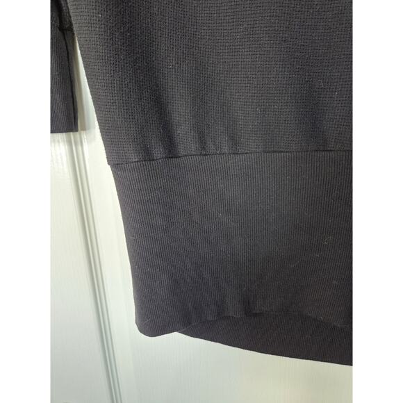 LAmade Black Aidan Waffle Thermal Drape Neck Modal Blend Shirt Top Women's Small - Picture 5 of 11